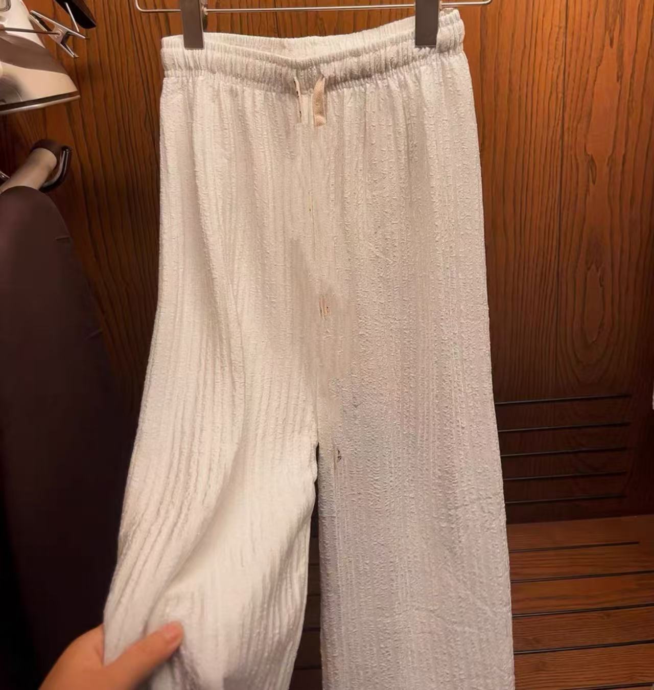 【新款】裤子时尚百搭气质休闲简约显瘦轻奢宽松女装2502[BLK]Q