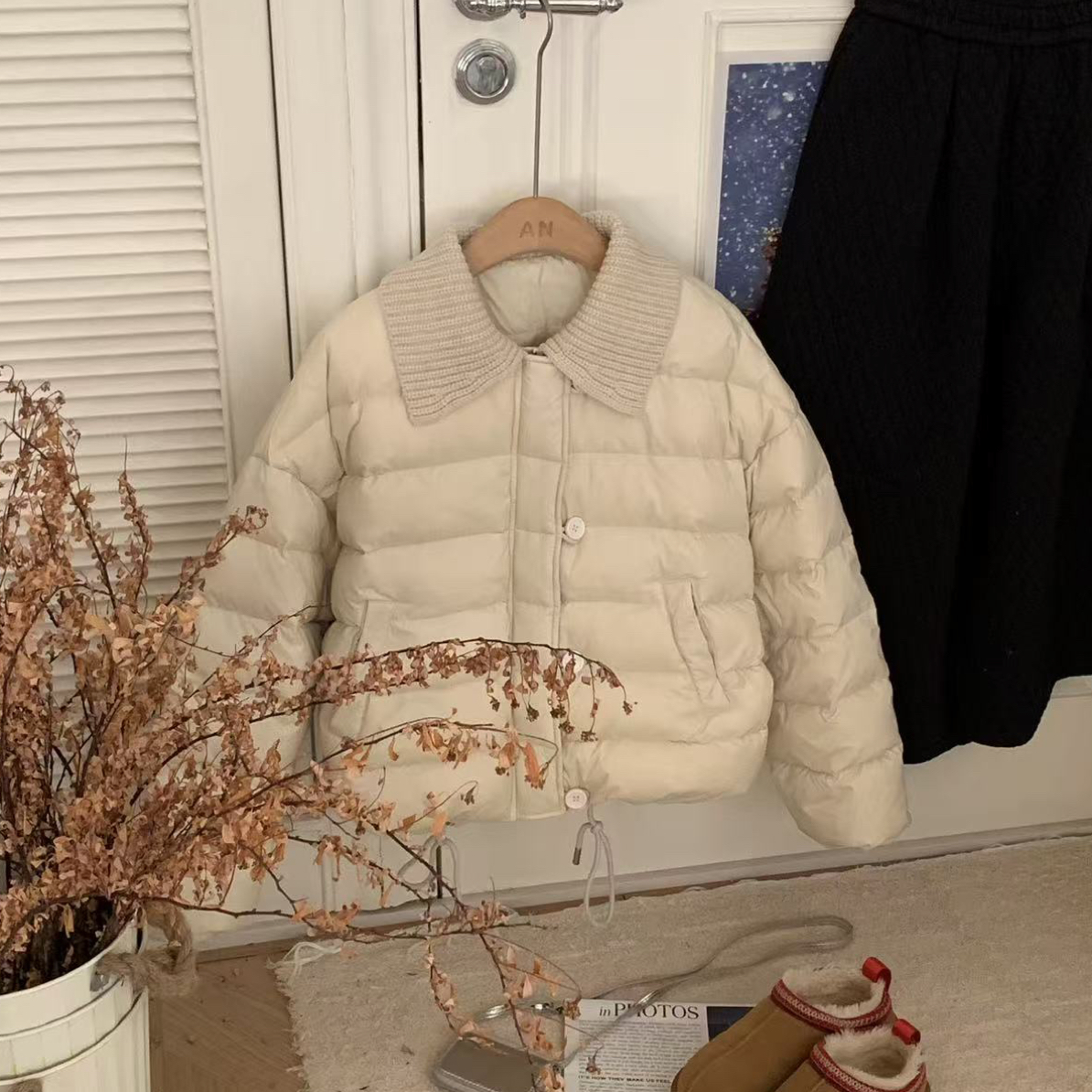 「大昕·海岸岛屿」2025冬季韩系拼接小个子新款棉服