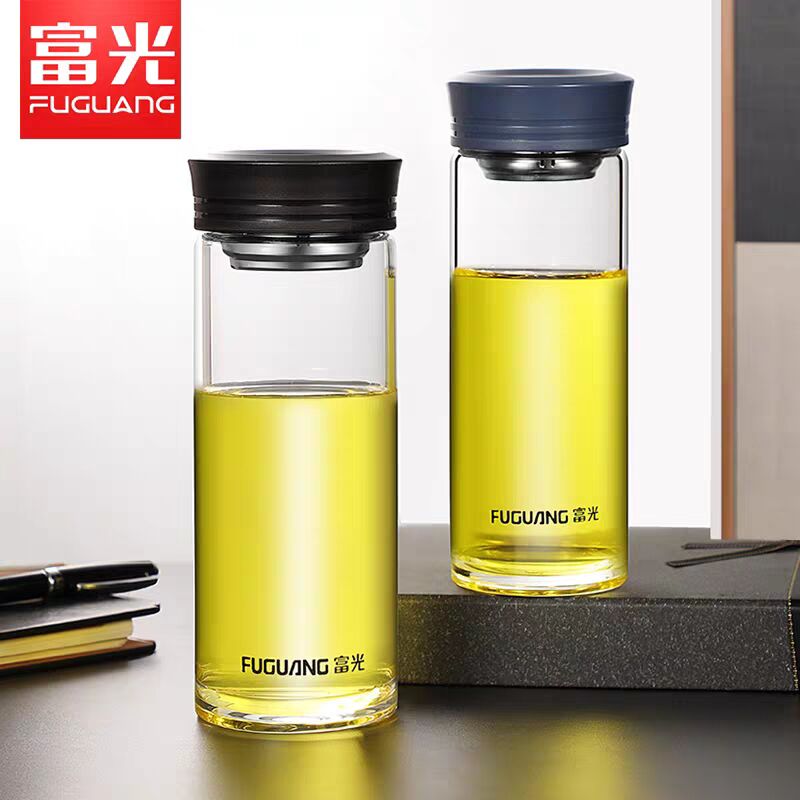 富光清仓富光单层带网玻璃杯茶杯定制印字G1613单层双层简约杯子