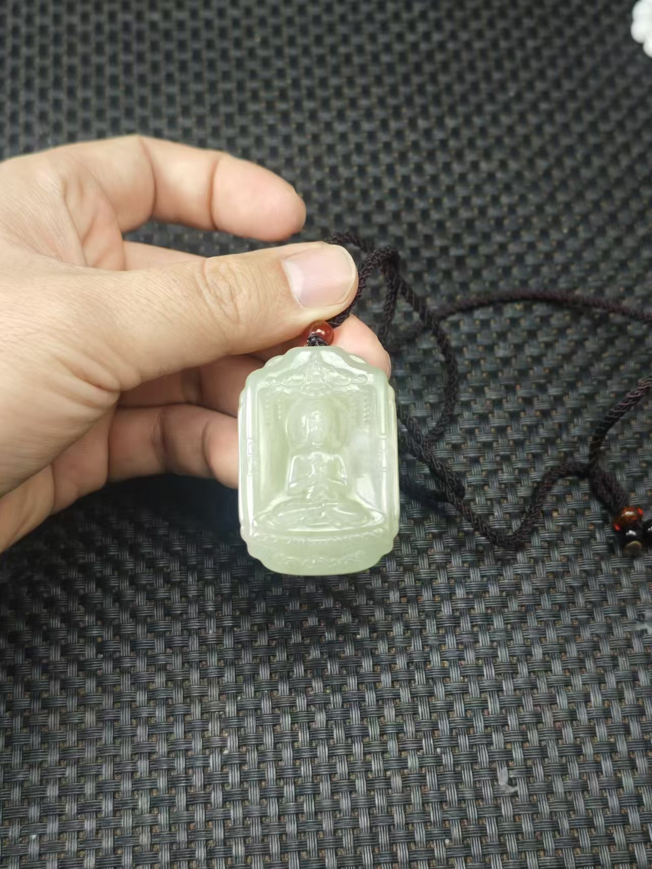 天然和田玉老料精工雕刻观音吊坠吊牌1.24清货1