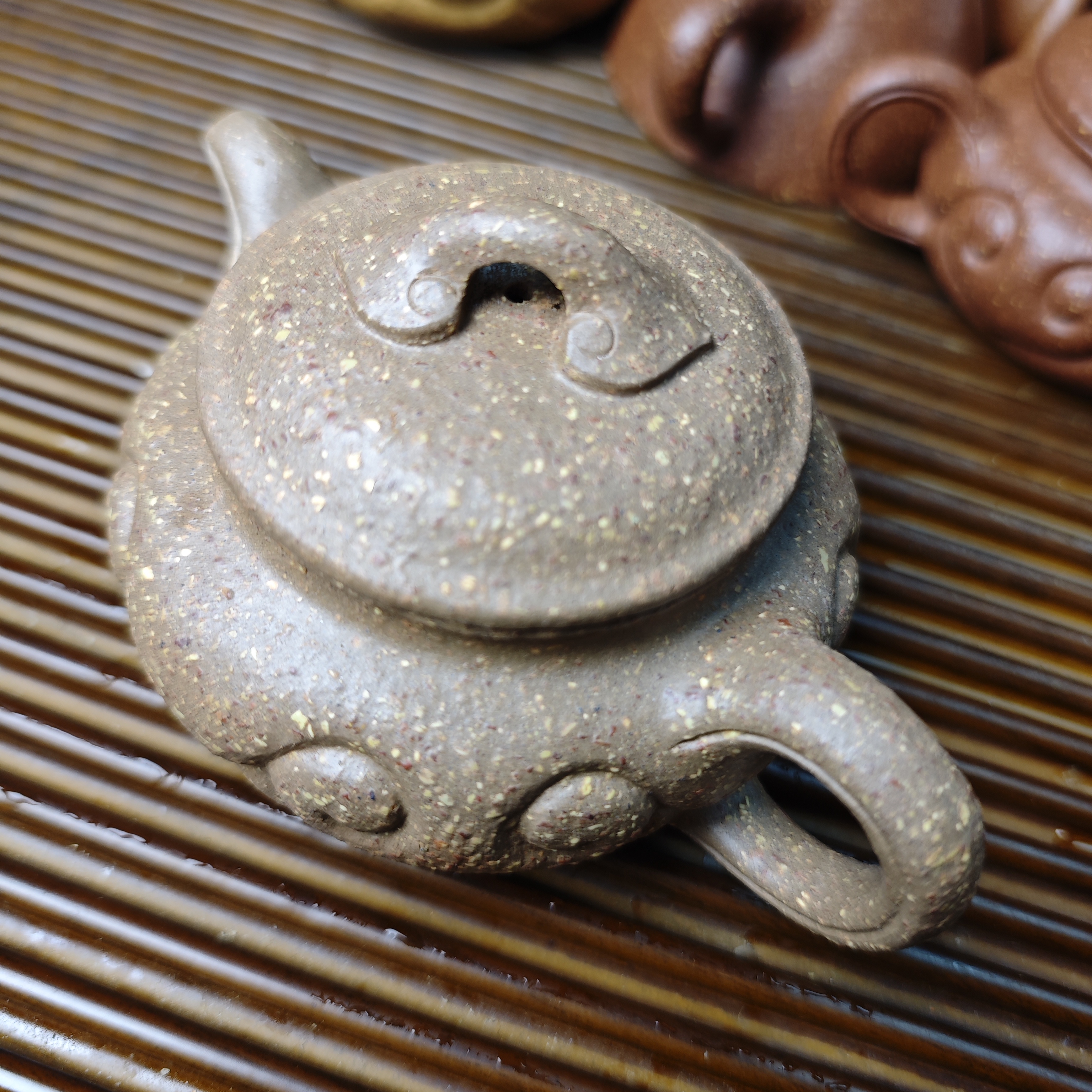 〖仿古如意〗原矿无添加老段粗砂仿古如意240cc仿古壶