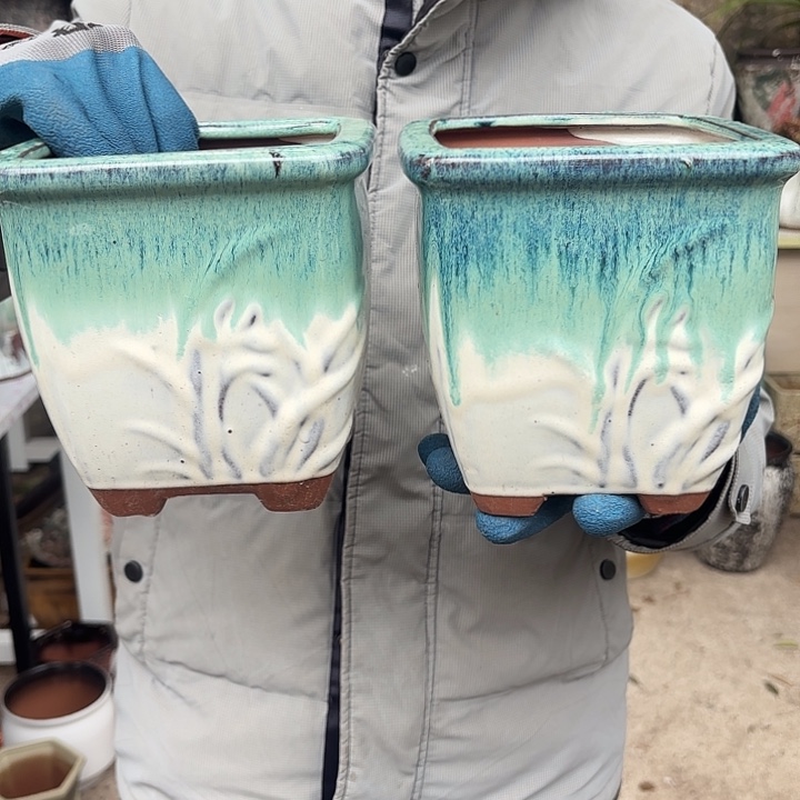 红陶绿两个口径15高度16