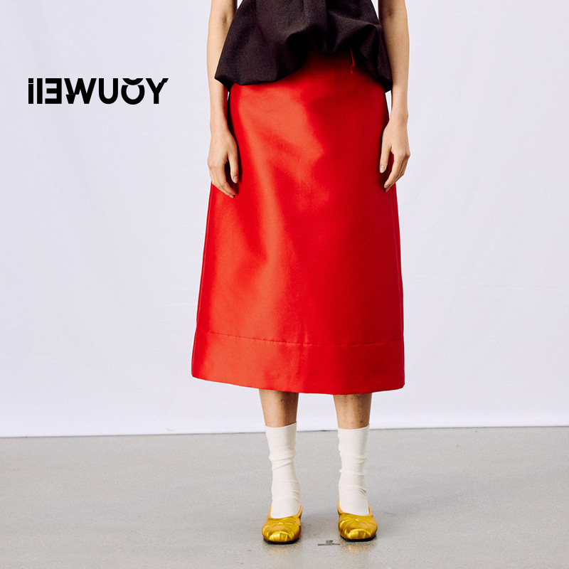 有尾YOUWEI 主题色仪式感微A半裙 Y5825137气质高腰时尚休闲女士