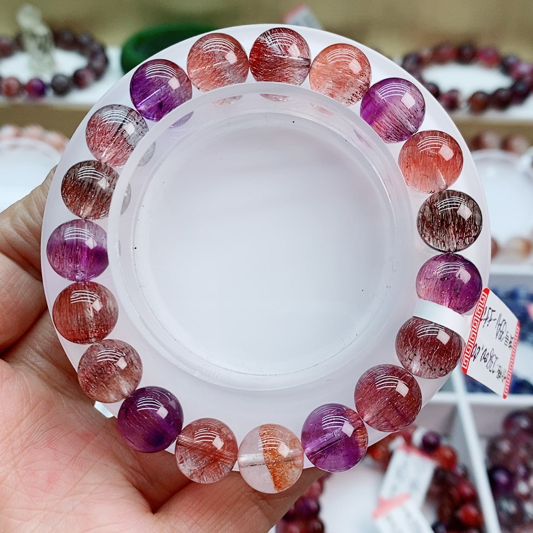 水晶未镶嵌手串稀有色糖果超七