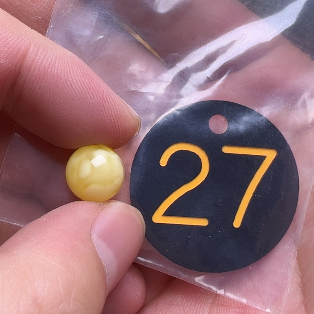 蜜蜡未镶嵌珠宝奇石11.2mm微花粉