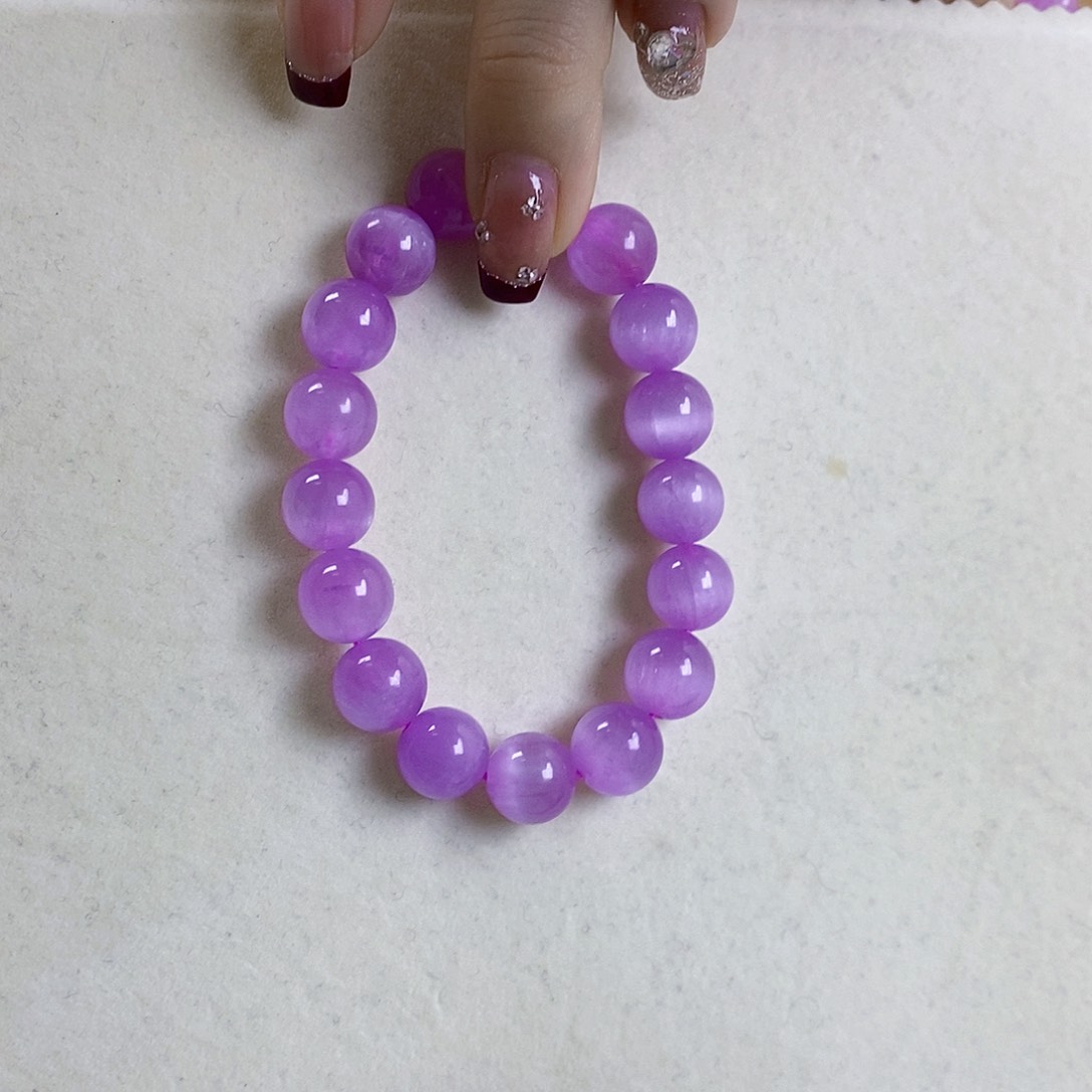 锂辉石紫锂辉高冰收藏级手串10+未镶嵌