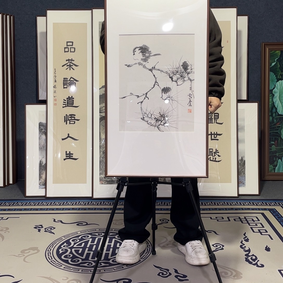 国画手绘画作品带框