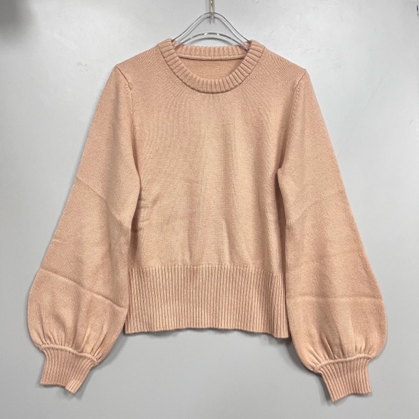 2512192灯笼袖圆领山羊绒针织衫女百搭休闲25秋冬新款