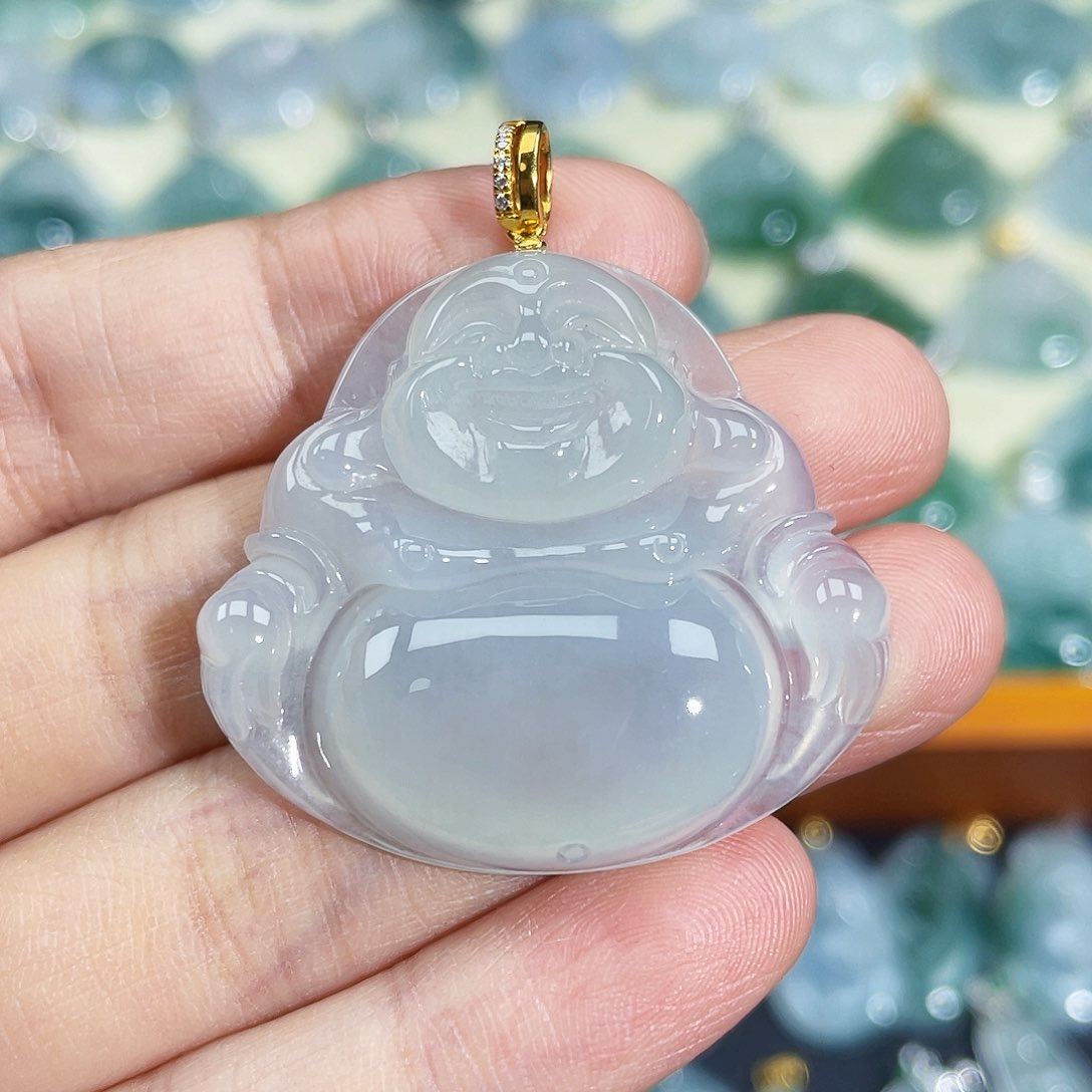 翡翠颈饰18K金镶嵌吊坠