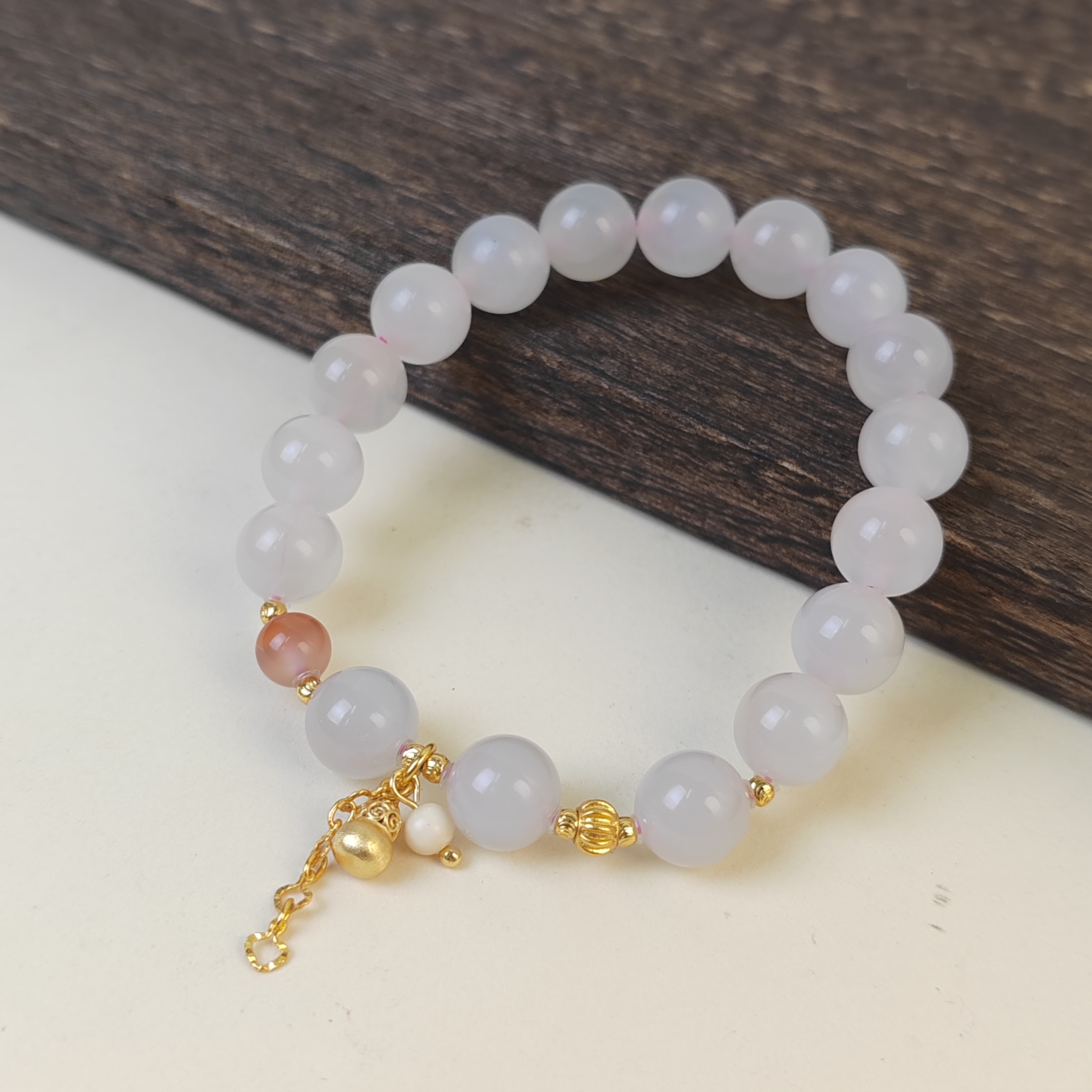 【月明生烟】头料冰白藕单圈手串