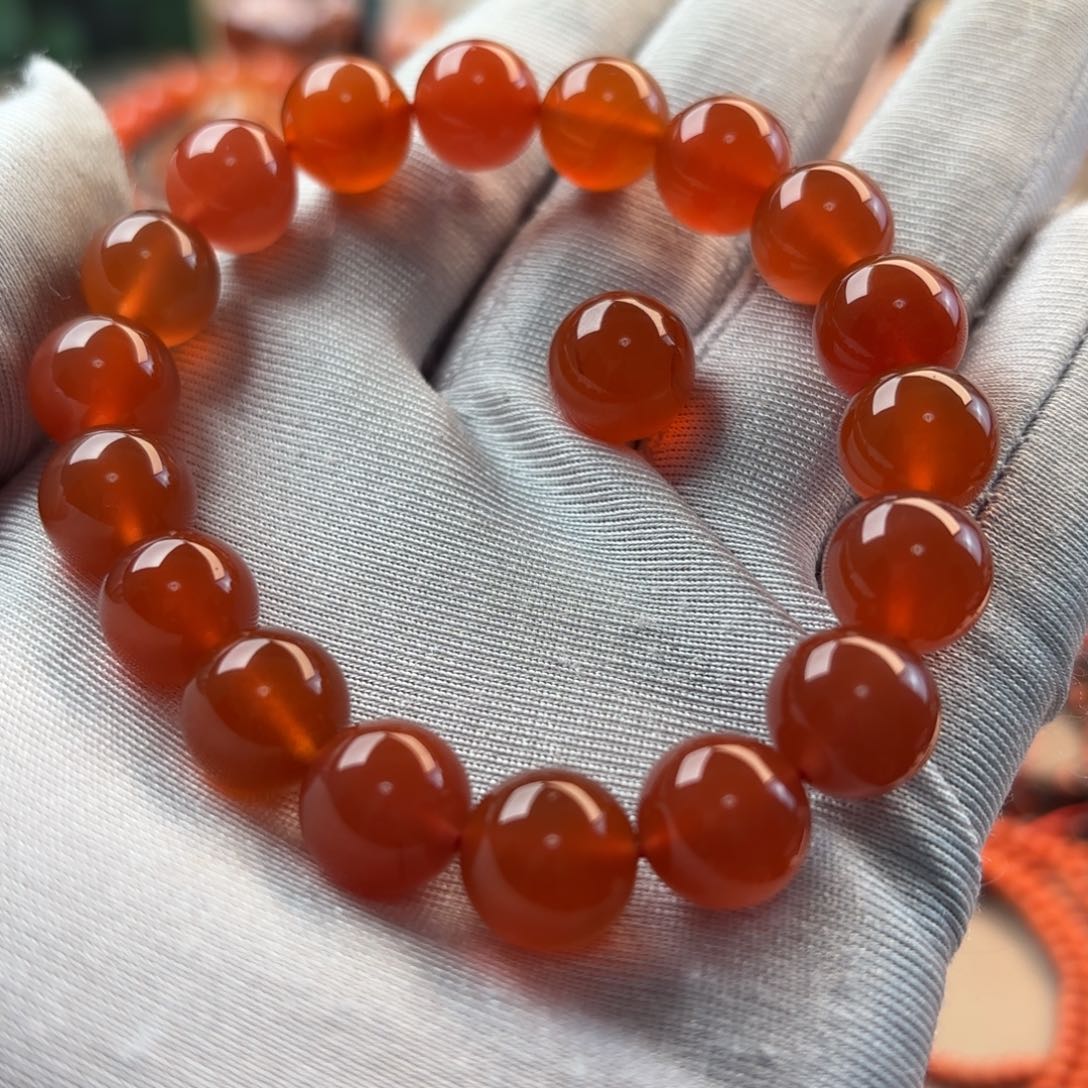 南红玛瑙手串未镶嵌去**真