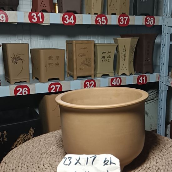红陶陶瓷阳台兰花盆景花盆