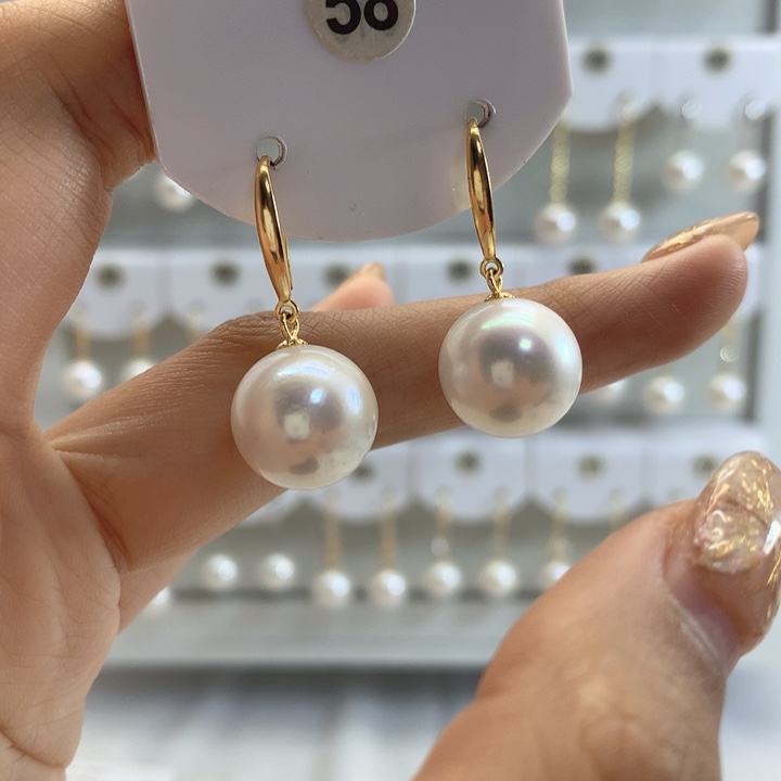 淡水珍珠耳饰银S925镶嵌