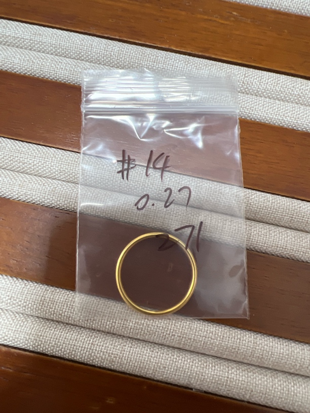 克重0.27 14号 亮面戒指 足金999