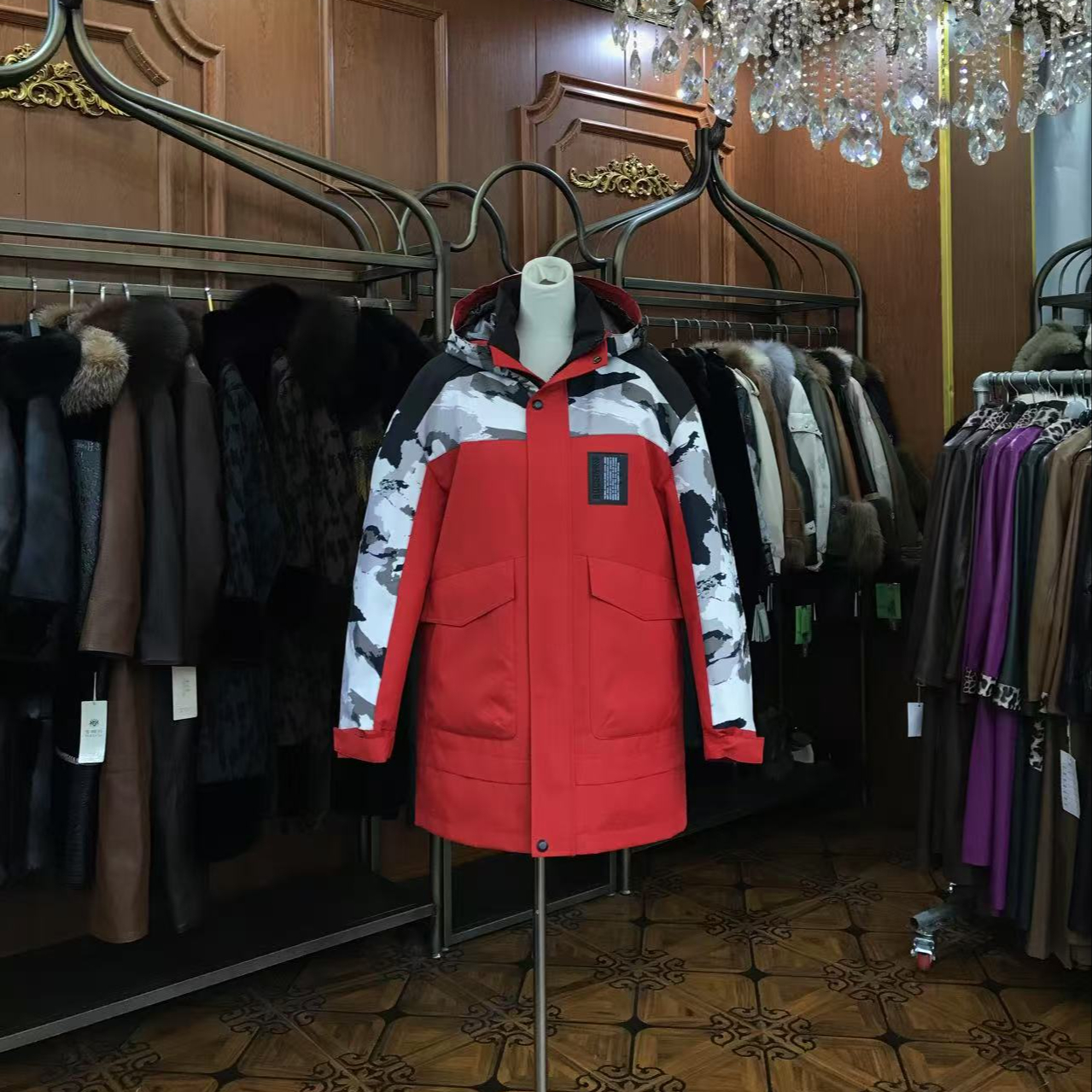  5230男女同款派克服红色