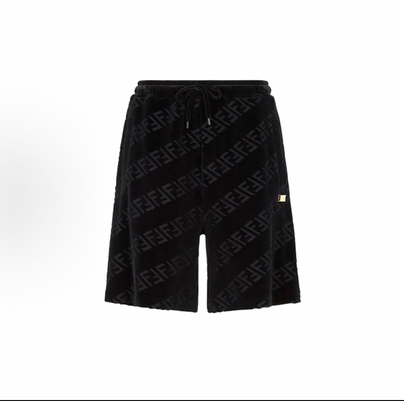 全新未使用 FENDI/芬迪 黑色字母双F满印短裤46码