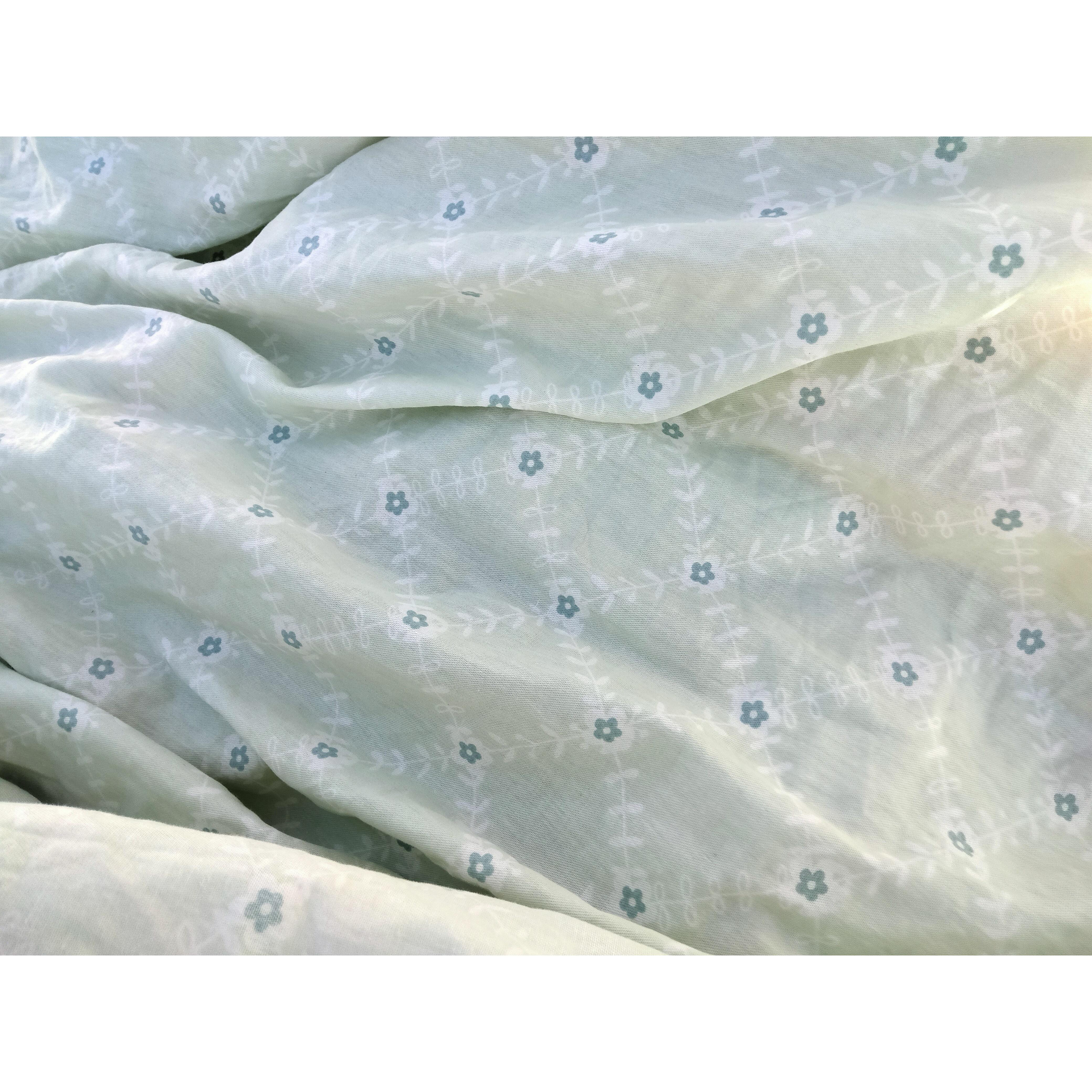 浅蓝蝴蝶结纯棉可爱床上用品四件套柔软亲肤