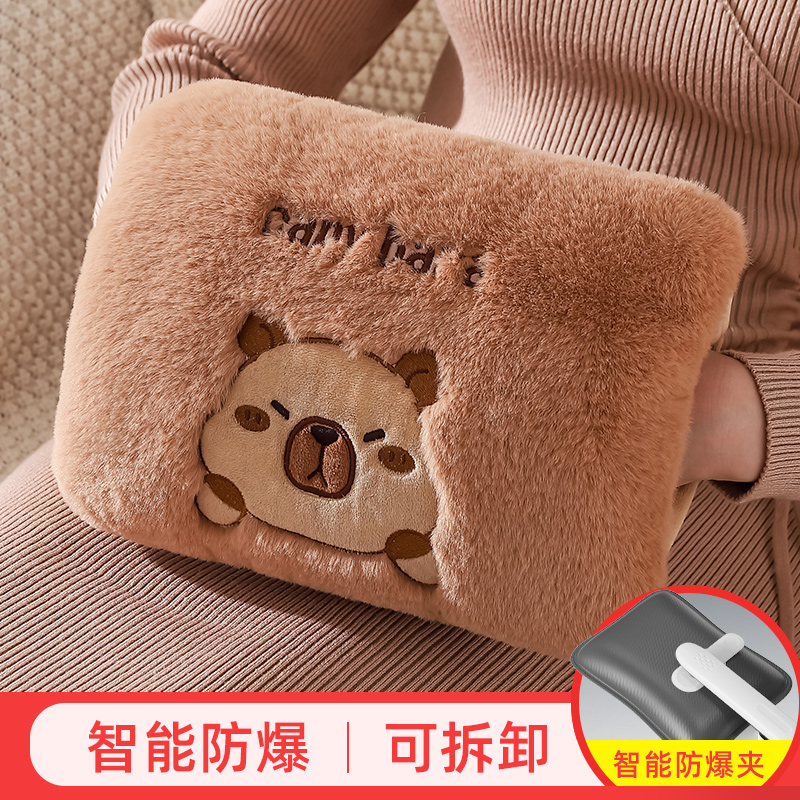 热水袋充电暖宝宝暖水袋防爆可爱毛绒暖手宝热敷痛经女生2025新款