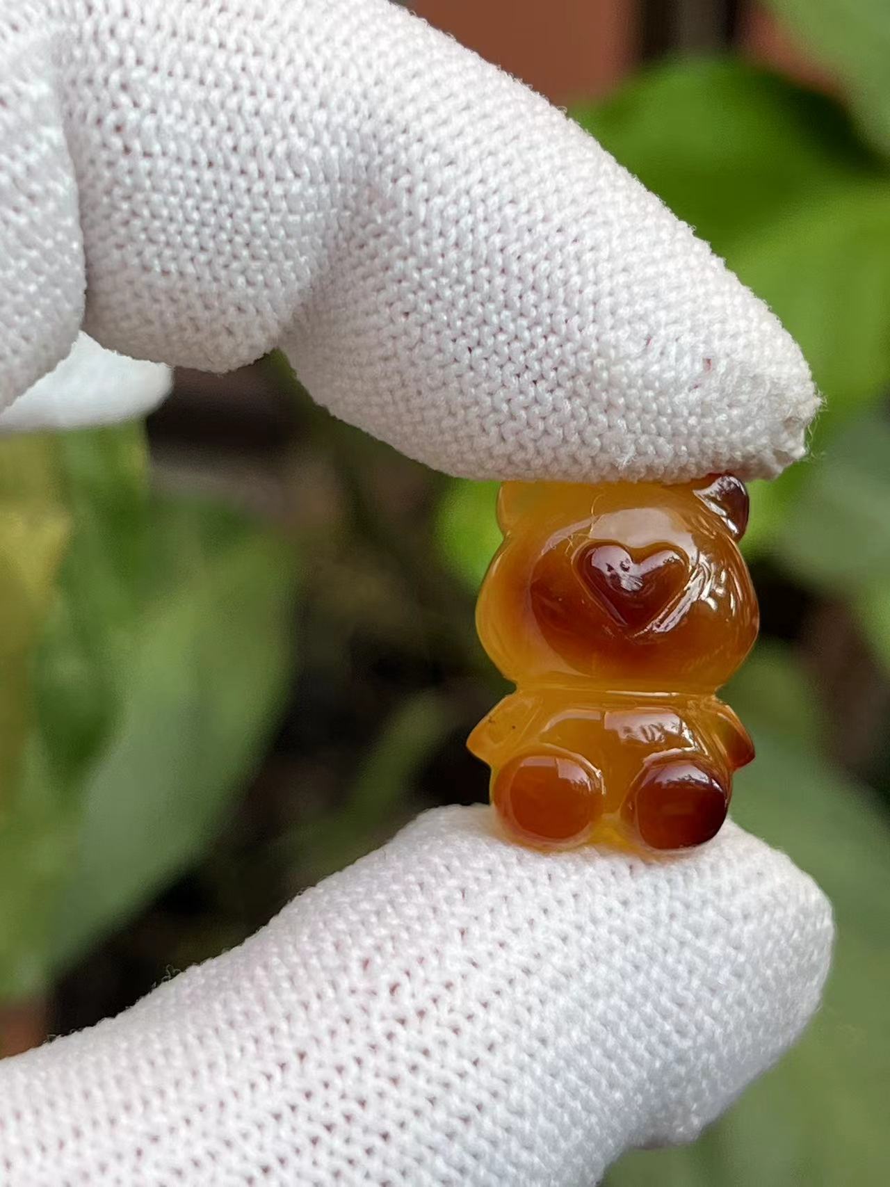 3088天然蜜蜡琥珀俏色小熊14.3x19.2x13mm