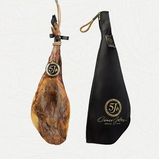 （5J黑标后腿整腿)西班牙伊比利亚火腿100%黑蹄猪13-16斤 开袋即食