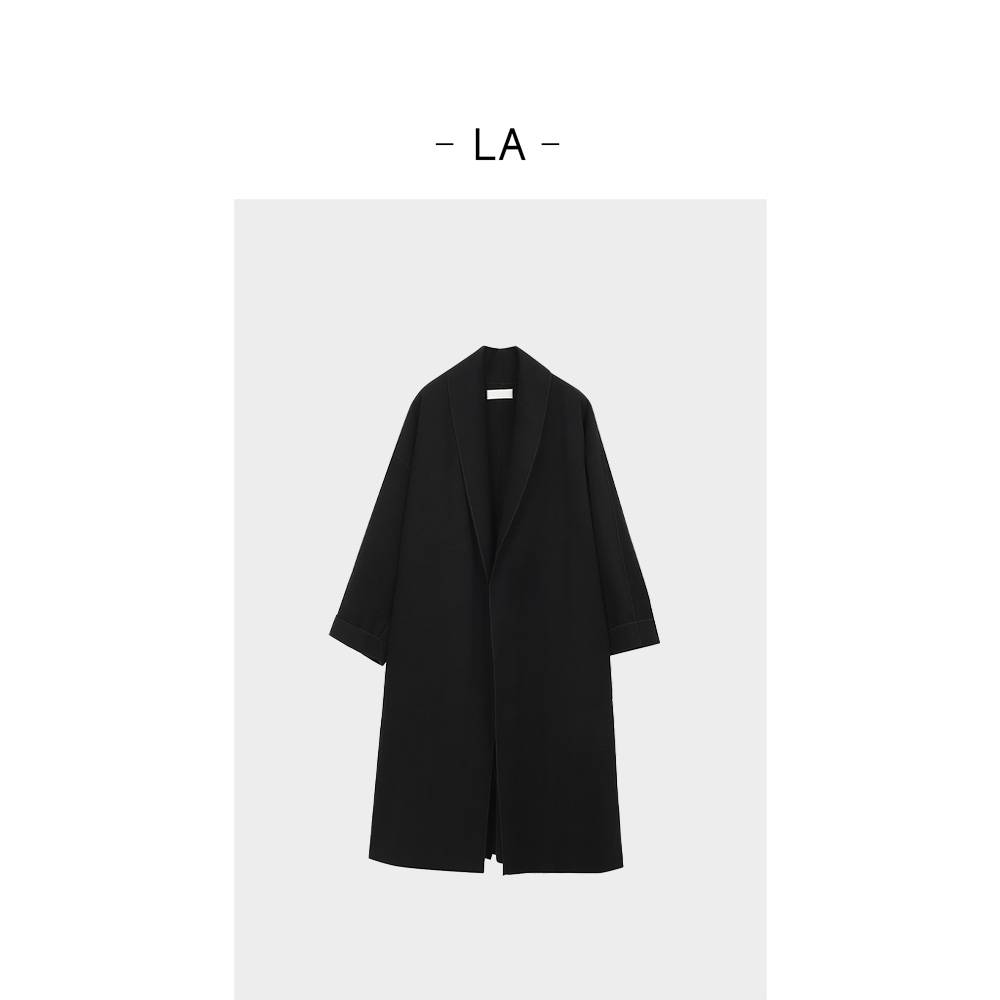 LA 高级感 极简 黑色大衣 26375