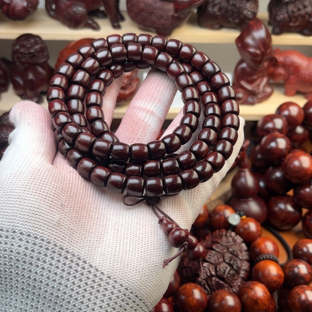 染料紫檀（血檀）8x9直切108颗-多样性发其一