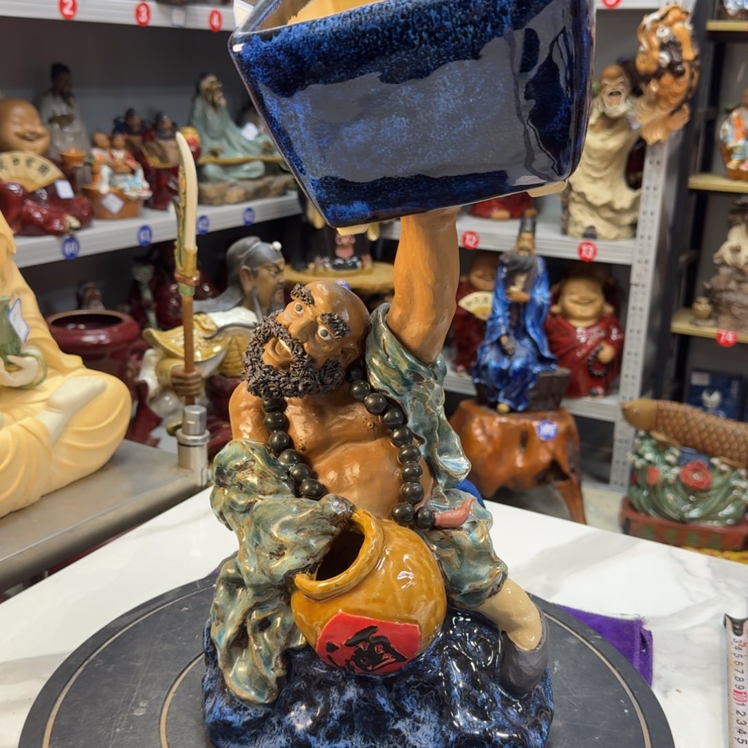 厚***清石湾窑陶瓷摆件老鲁