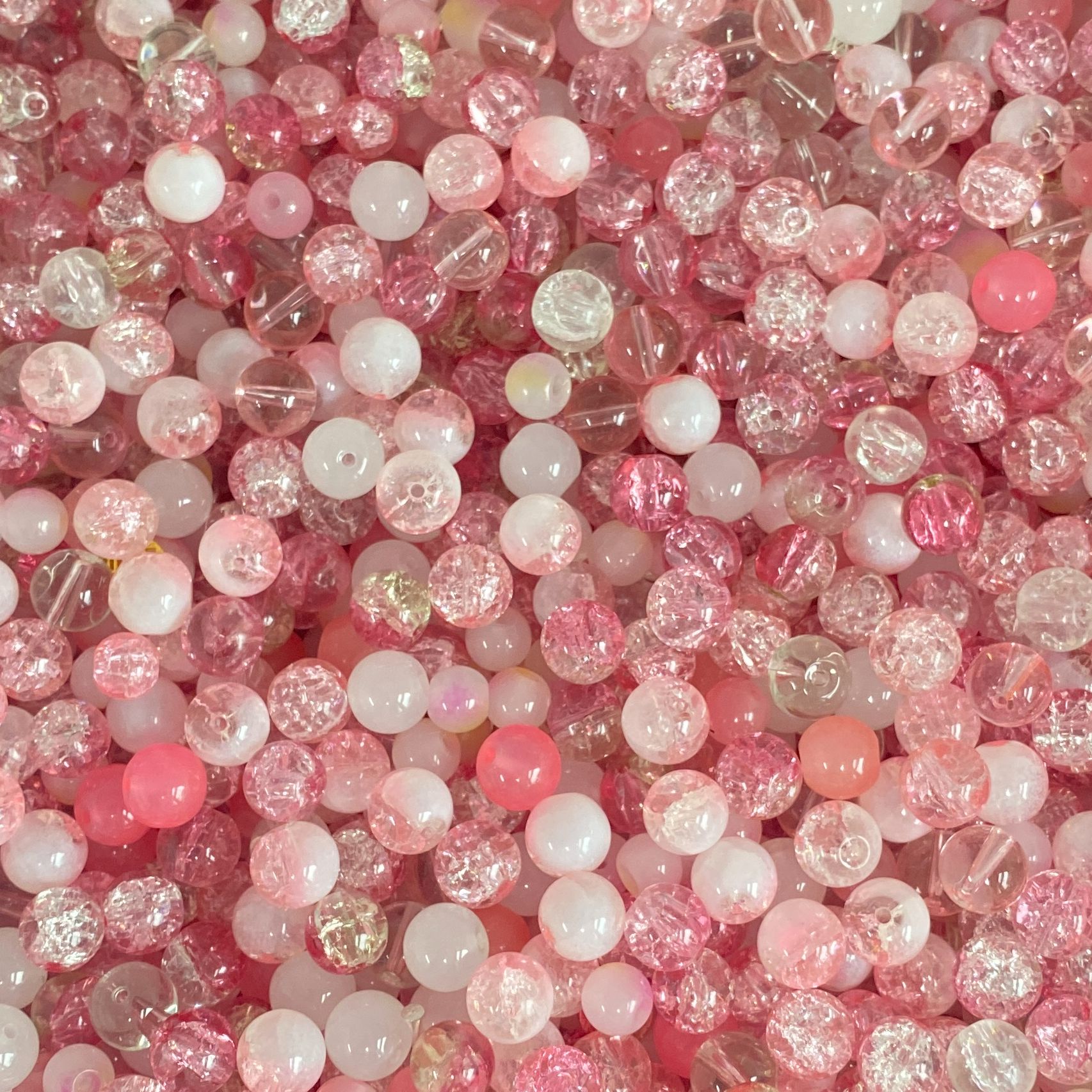 【水蜜桃】手工diy琉璃珠饰品手链温柔水蜜桃粉色摆摊散珠子配件