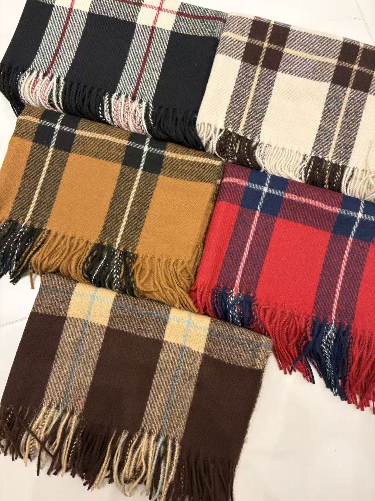 格纹复古港风格子经典流苏保暖围巾男女通用冬季