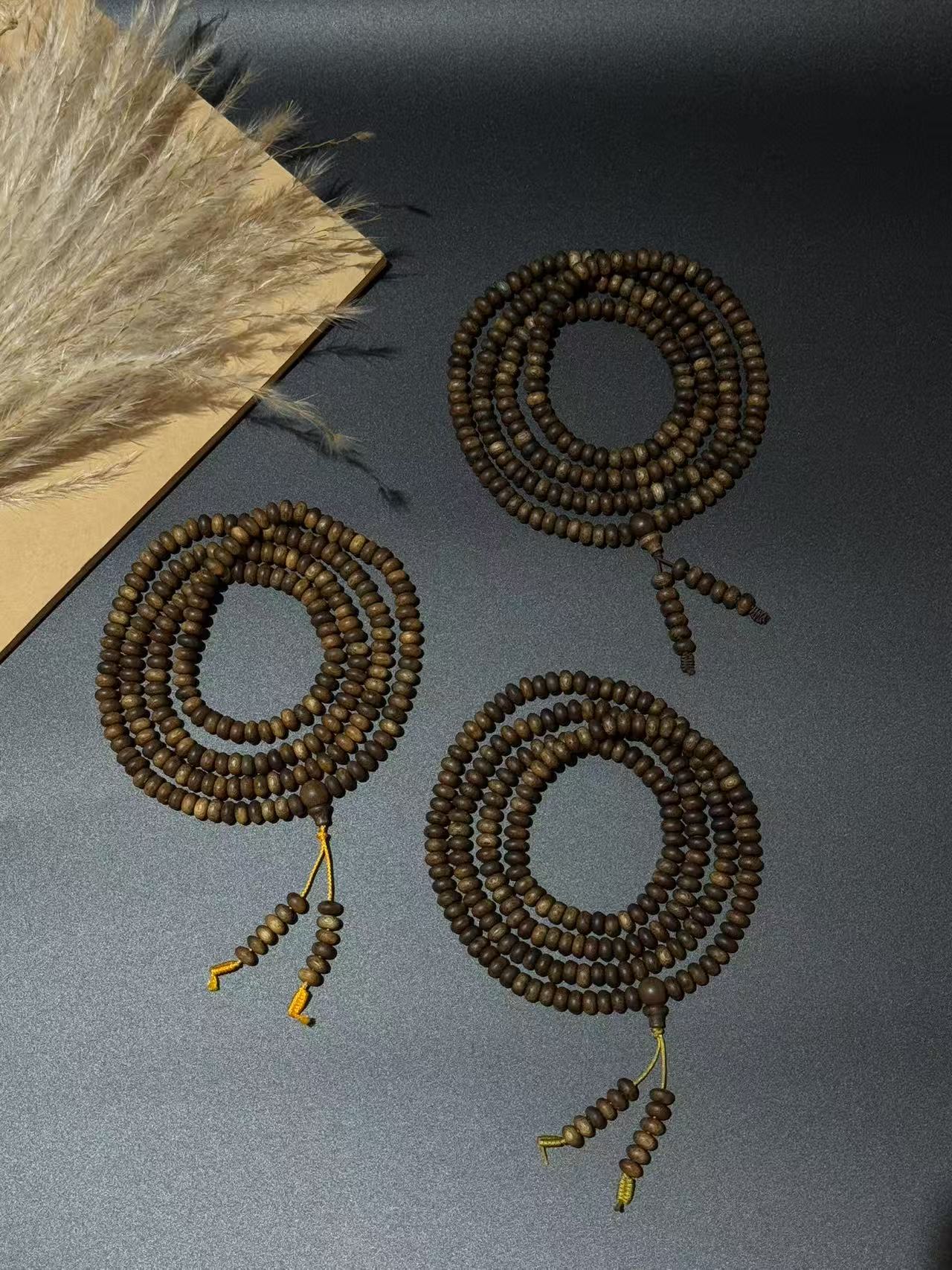 沉香严选+富森红土0.6算盘珠多圈沉香手串（绳子颜色多样发其一）