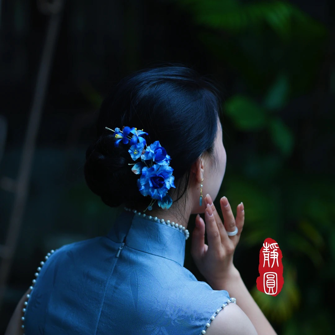 【烧蓝边夹】手工抓夹发饰