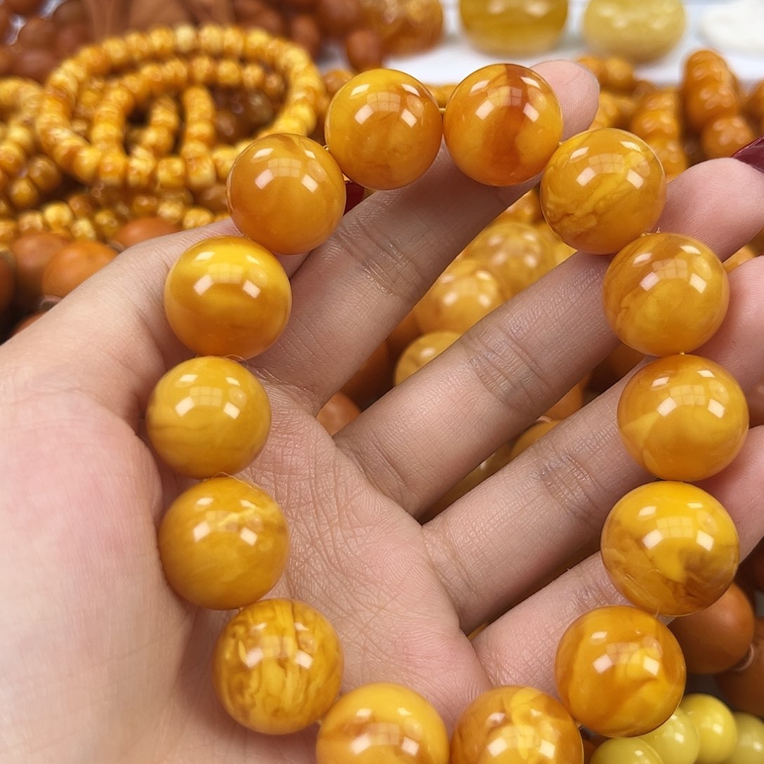 琥珀颈饰未镶嵌蜜蜡