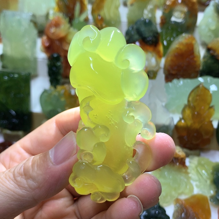 蛇纹石玉珠宝半成品未镶嵌