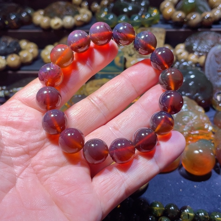 琥珀手链未镶嵌含*天然