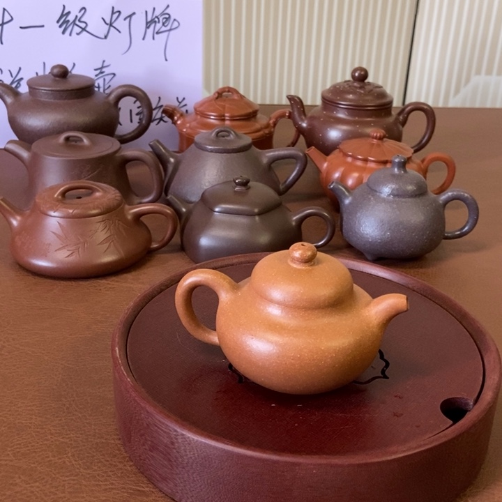 茶壶紫砂柿圆黄降坡