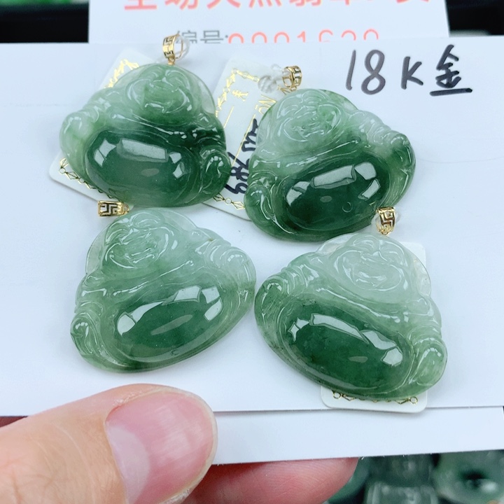 翡翠挂件18K金镶嵌多样性发其1