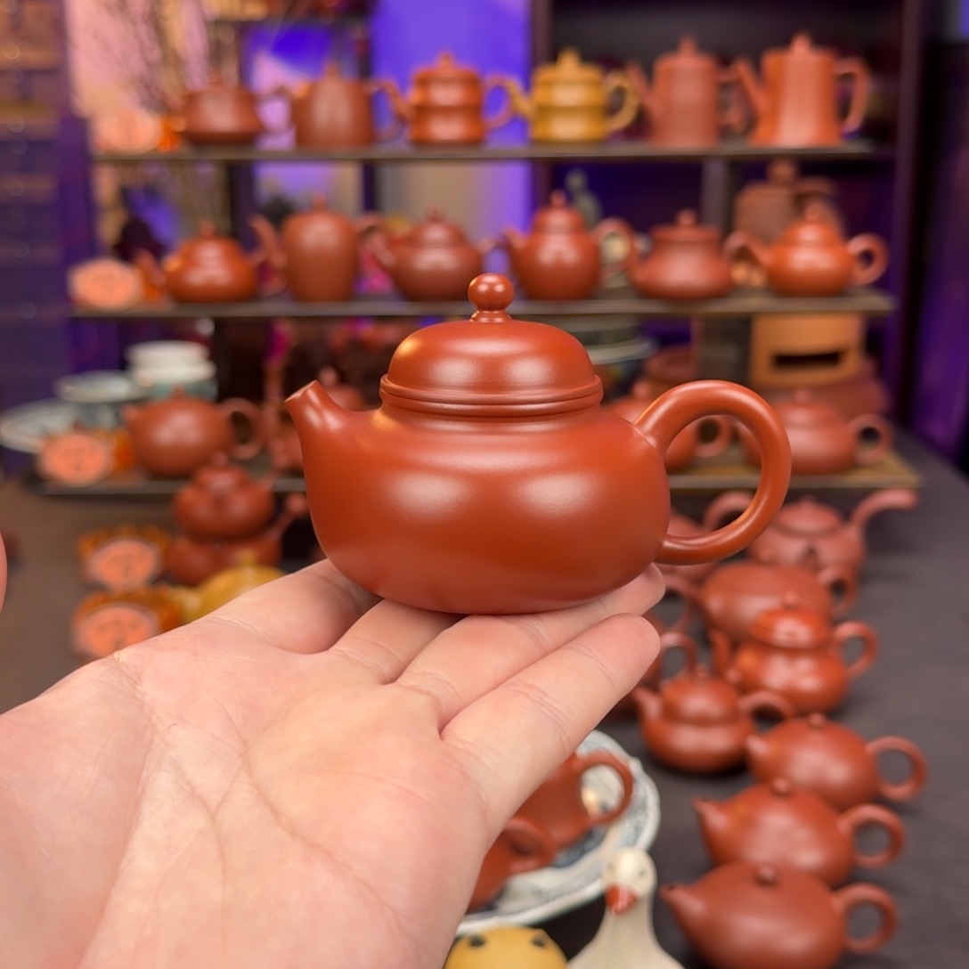 紫砂茶壶潮州手拉壶朱泥容天100cc