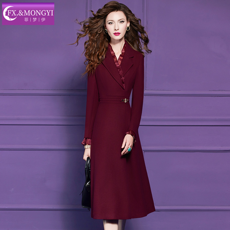 菲梦伊原创49.1绵羊毛精仿羊毛新款时尚连衣裙67972