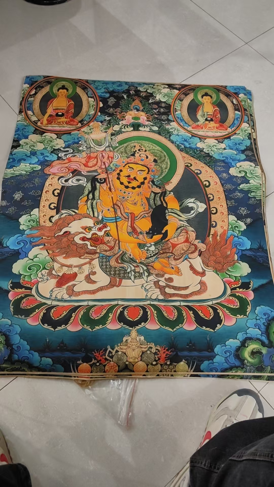 A25高端精品黄财神绘画类唐卡艺术珍品