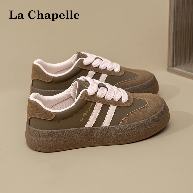 拉夏贝尔琥珀流光德训鞋冬季女鞋休闲鞋百搭鞋子2025新款爆款厚底