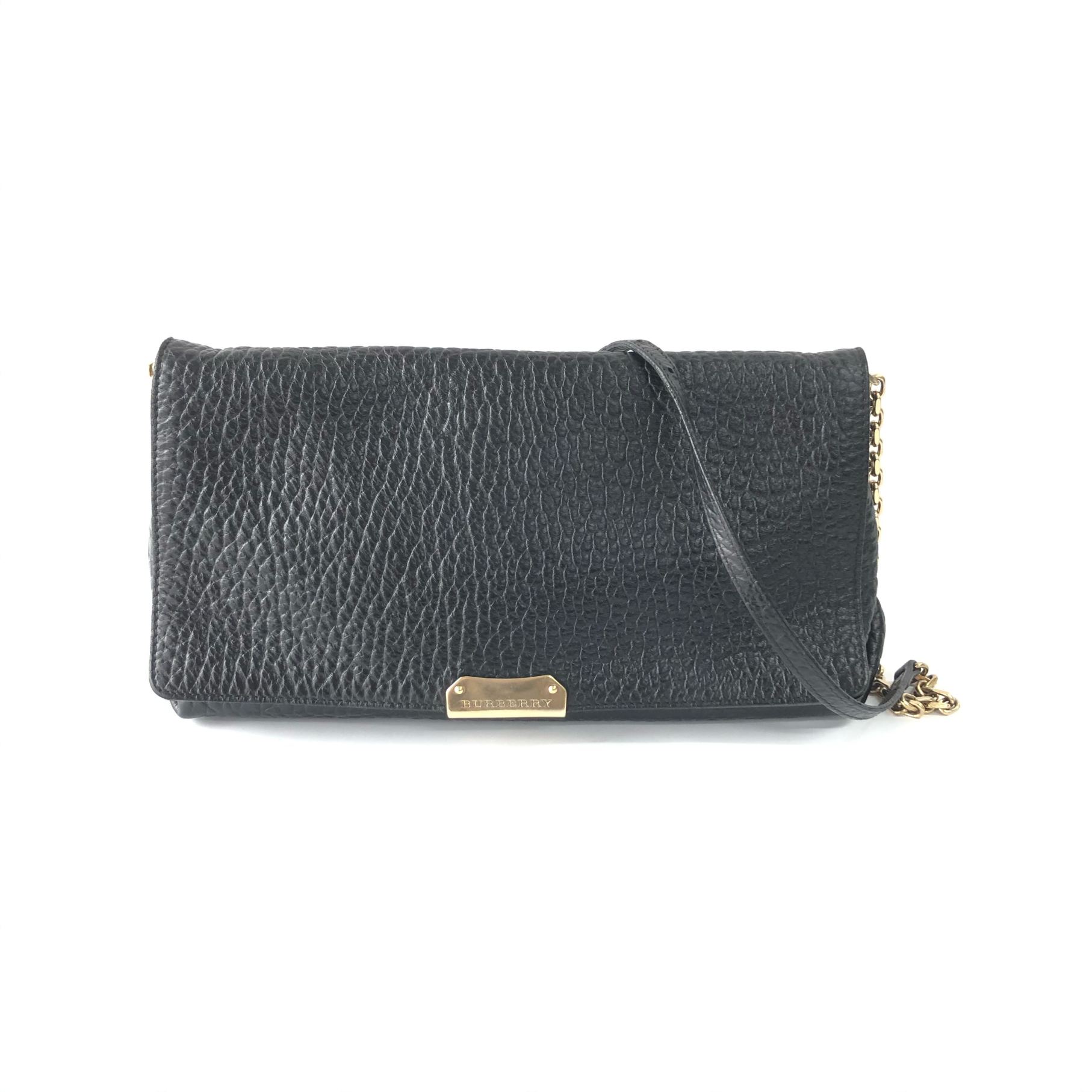 95新 BURBERRY/博柏利 安洁利 巴宝莉黑金单肩包 WHZ501098H