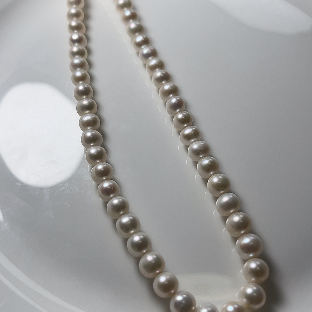 淡水珍珠未镶嵌颈饰6.5-7暖白捡漏