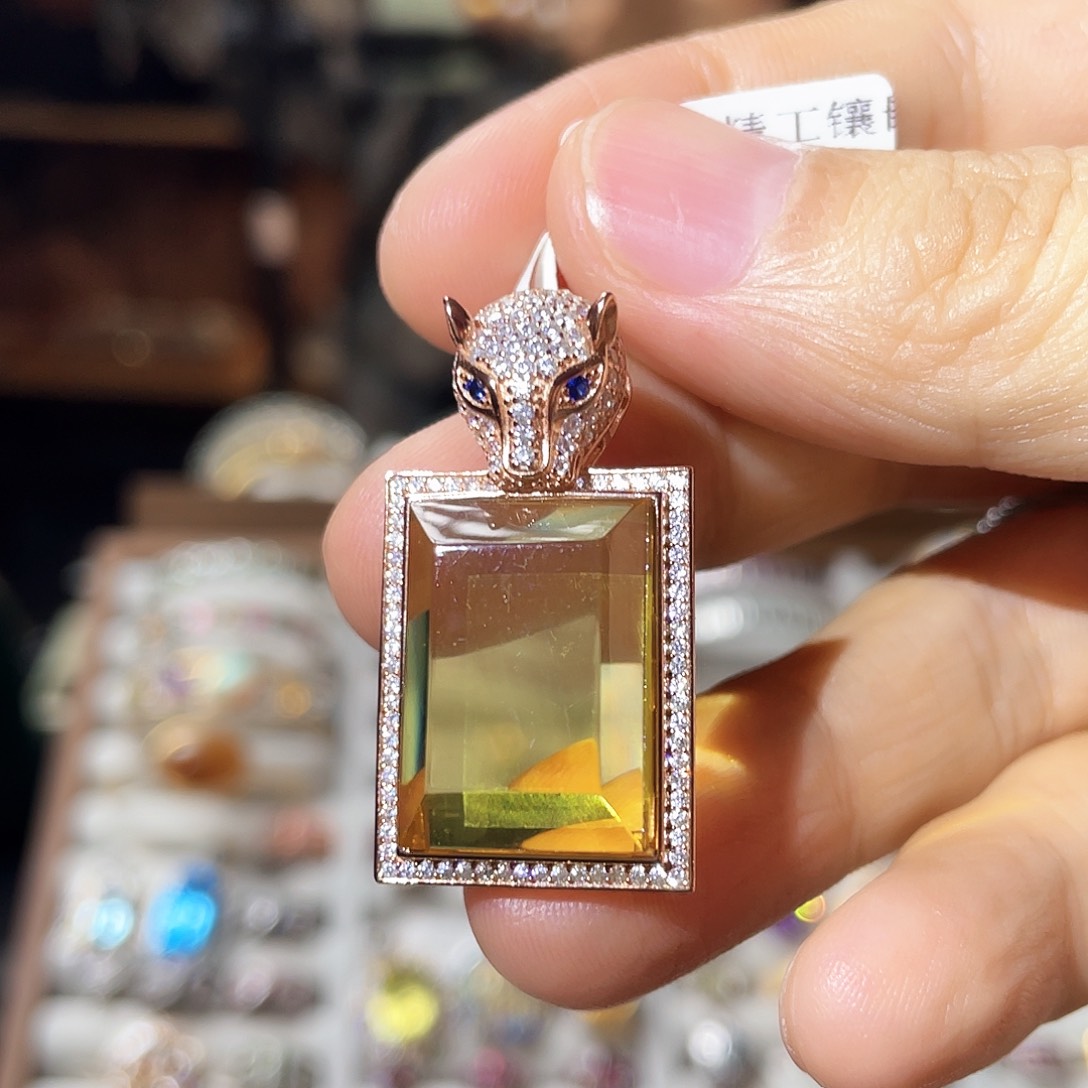 琥珀吊坠(不含链)银S925镶嵌