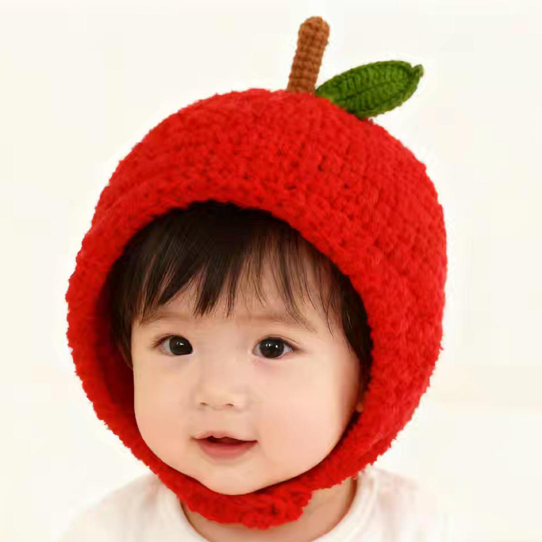 雪妃尔萌小爱苹果帽线材 线材包[ 不含钩针 双股钩织]短绒绒线