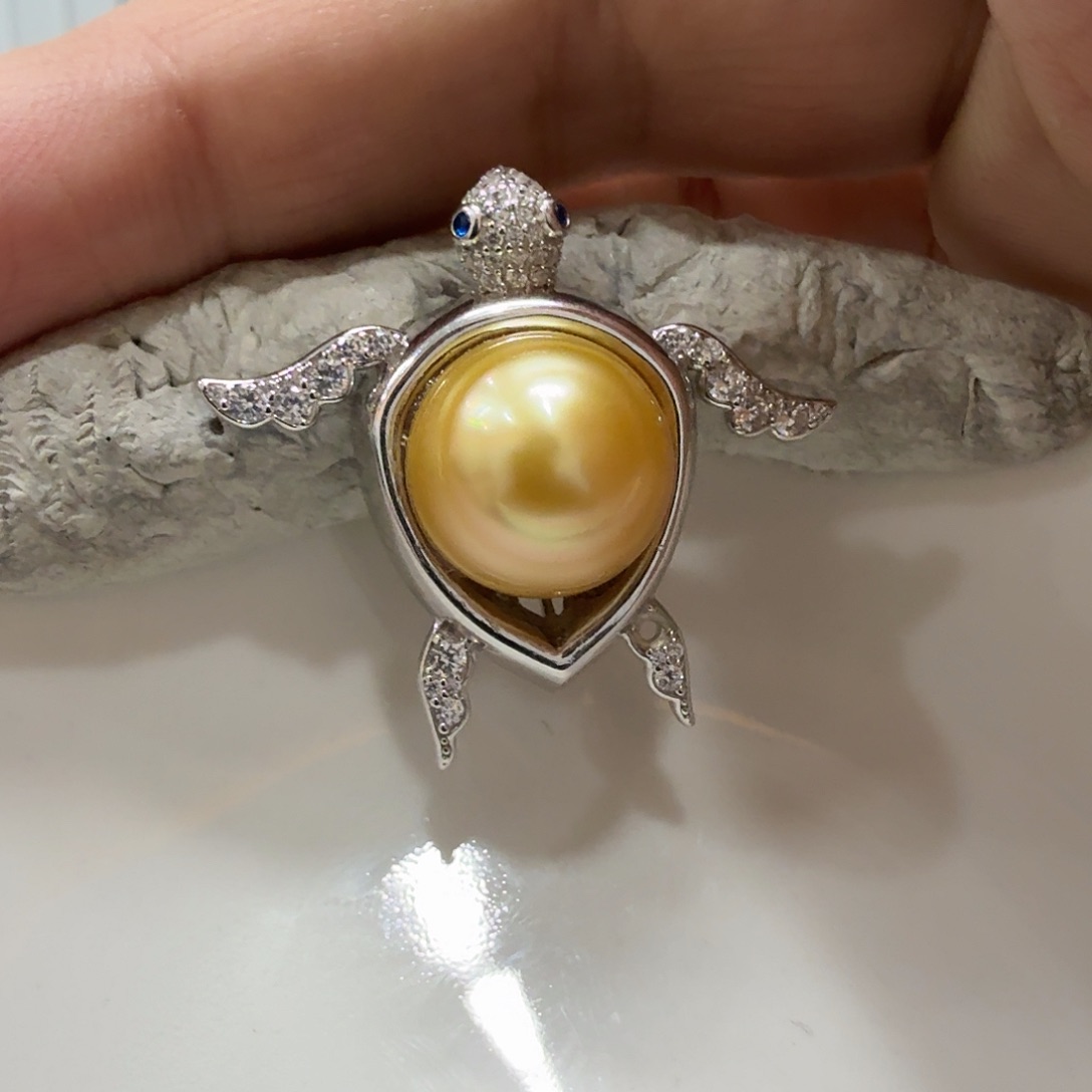 海水珍珠吊坠(不含链)银S925镶嵌