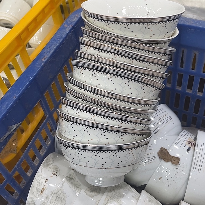 陶摆件4.5英寸高脚米饭碗11号