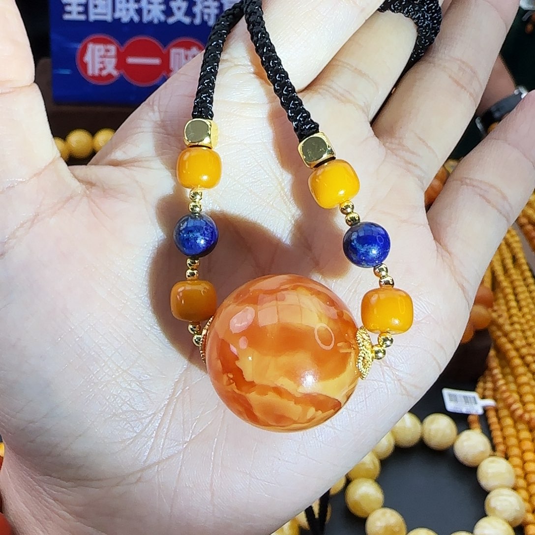 琥珀未镶嵌颈饰25MM