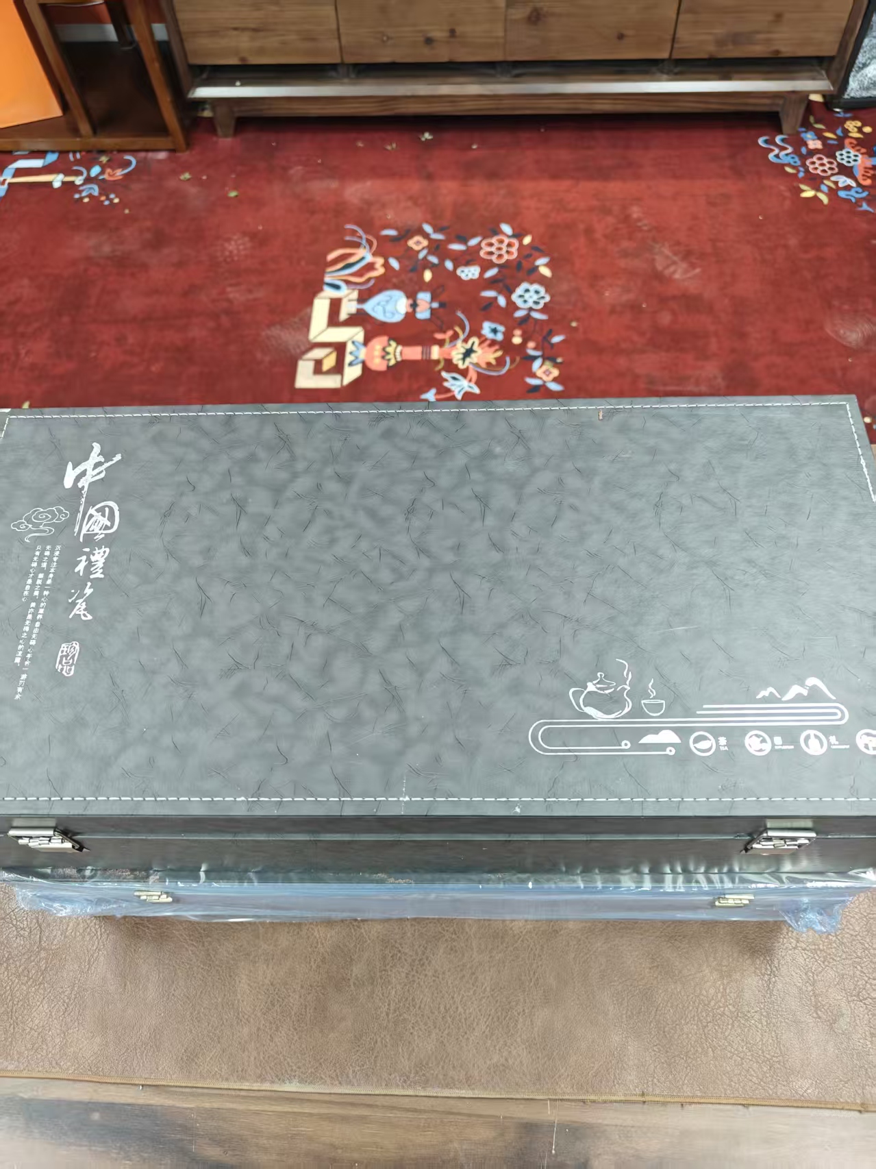 其他陶瓷@@@@@@@@@@墨龙银三才盖碗茶具套组