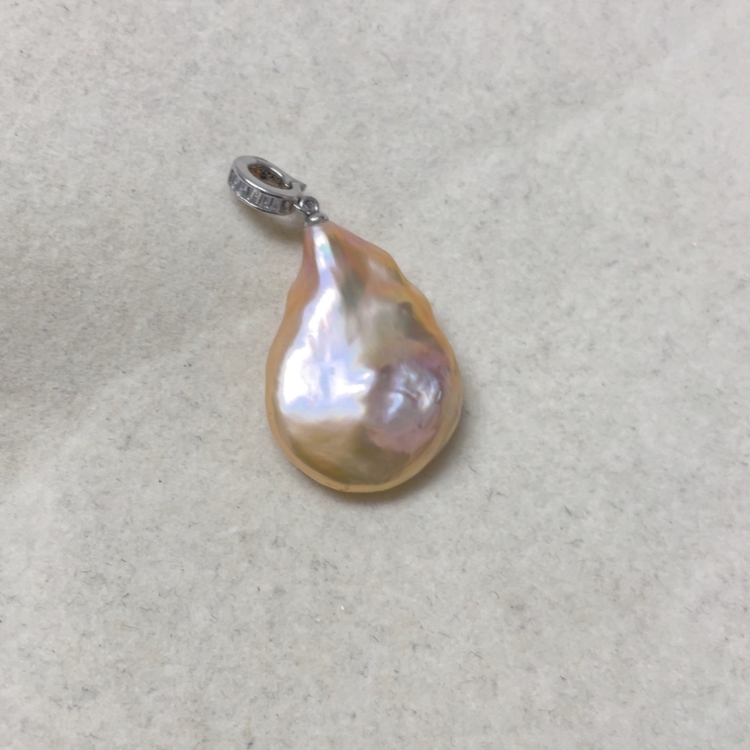 淡水珍珠吊坠(不含链)银S925镶嵌