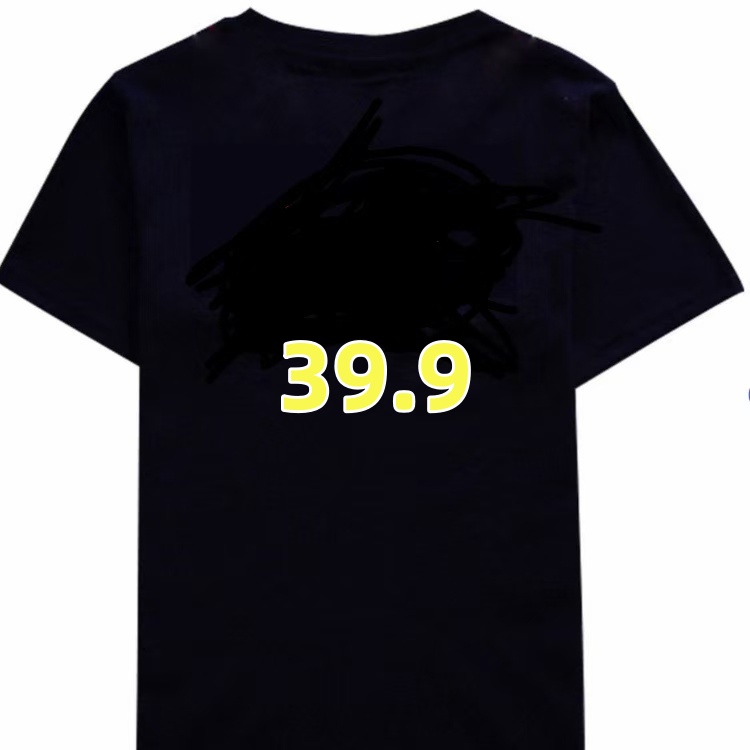 字母简约风日常短袖圆领情侣T恤夏季男款时尚文化衫